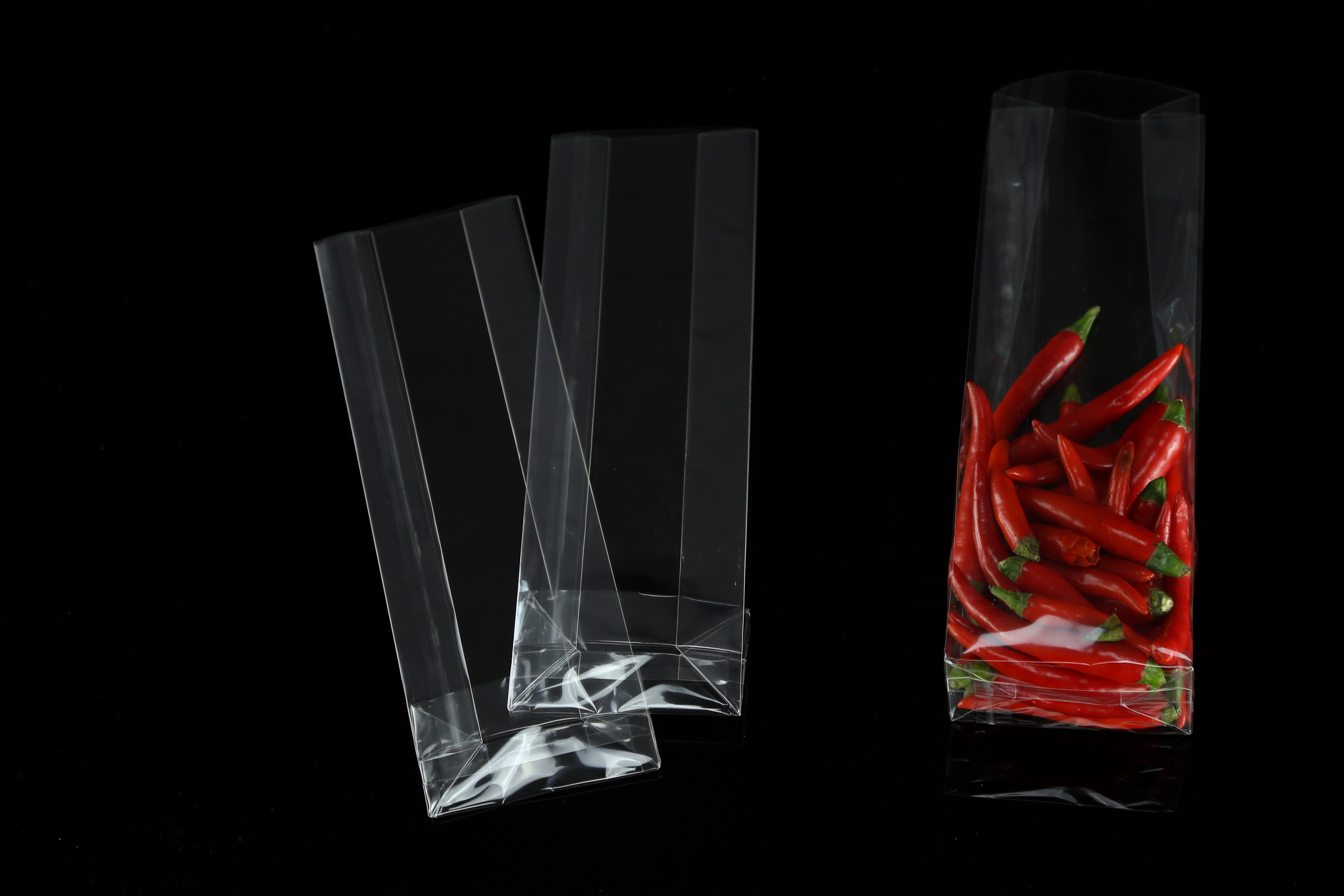 flexible packaging, stand up pouch, clear cellophane bags