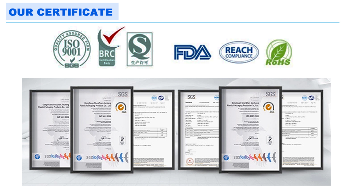 Opp Clear Cellophane Favor Bags certificate