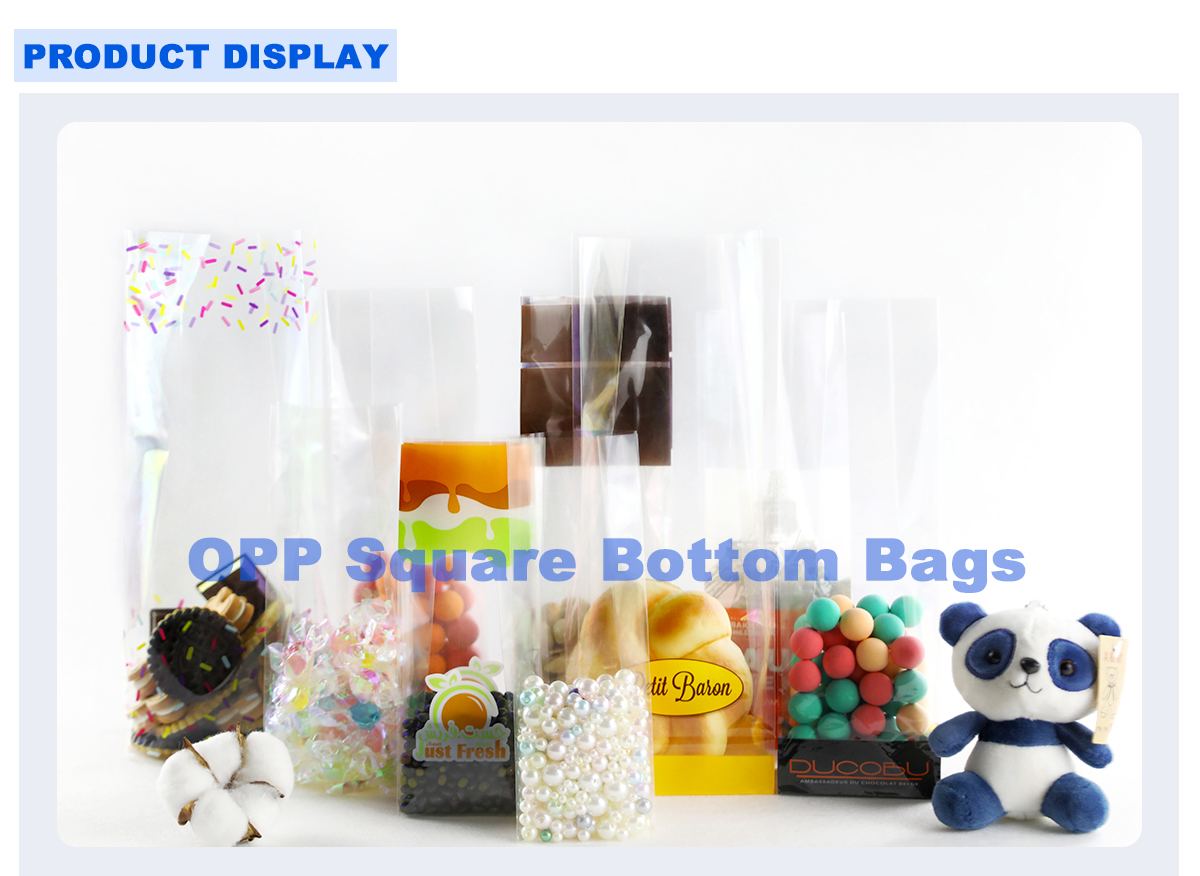 Square Bottom Plastic Cellophane Bags