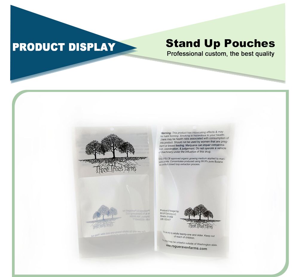 Custom Printed Translucent Stand Up Resealable Pouch