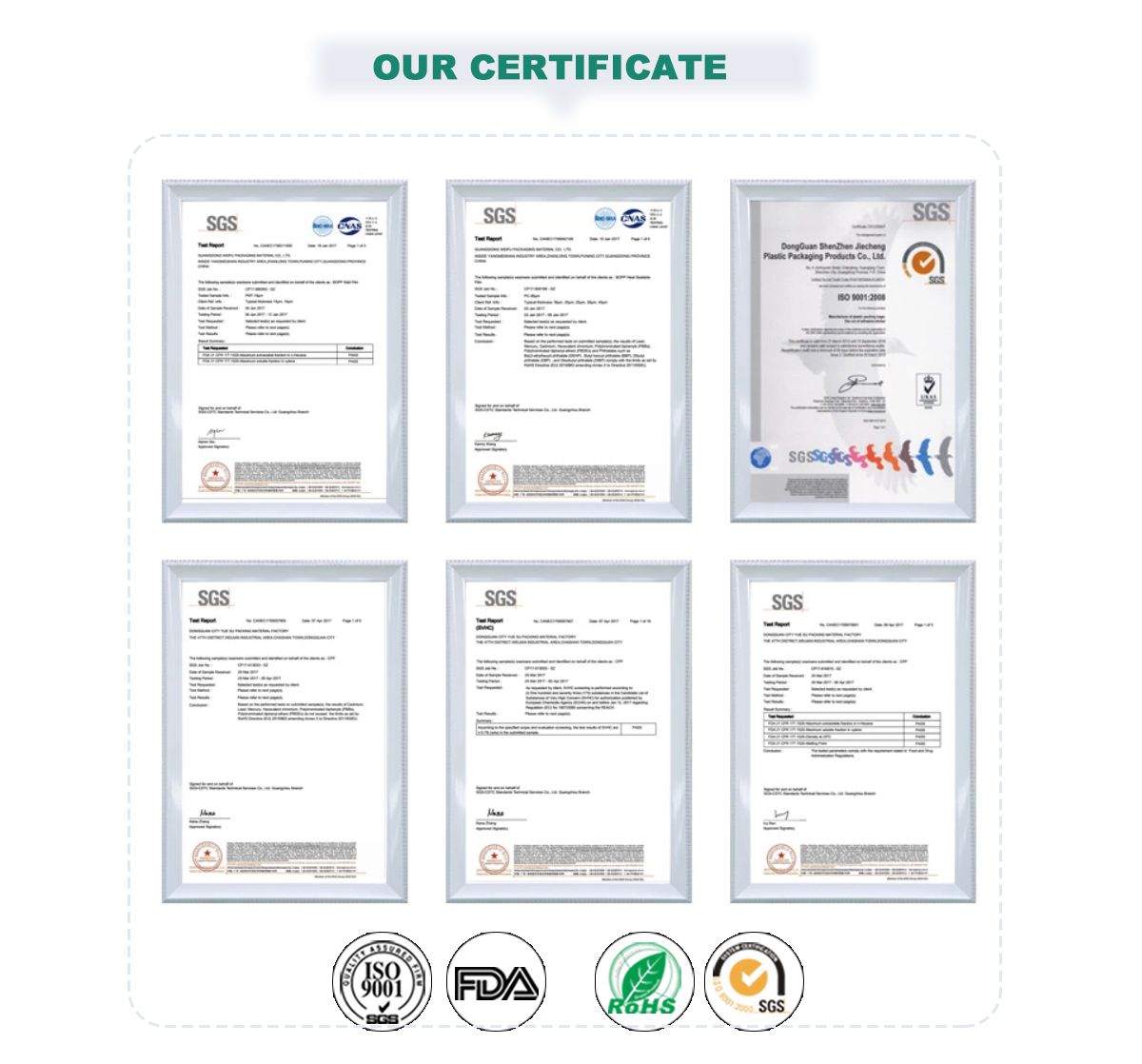  Custom Printed Plastic Rolls Wholesale Certificate