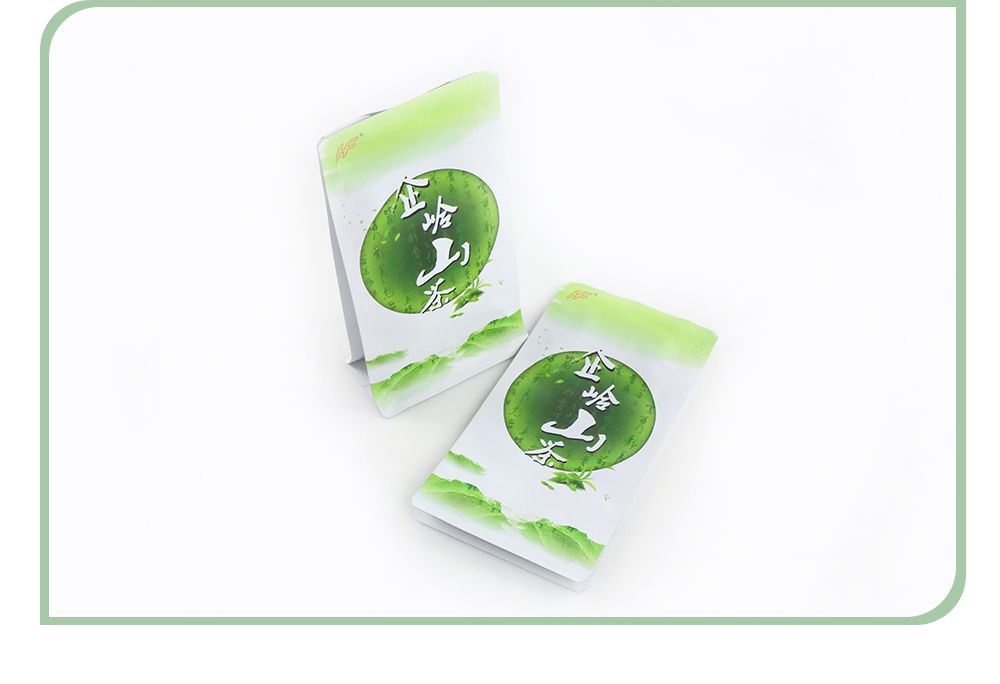 Wholesale Food Grade Green Tea Flat Bottom Box Pouch