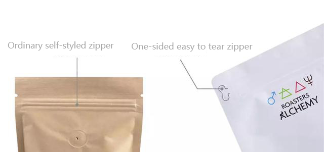 custom coffee bags of self-styled zipper
