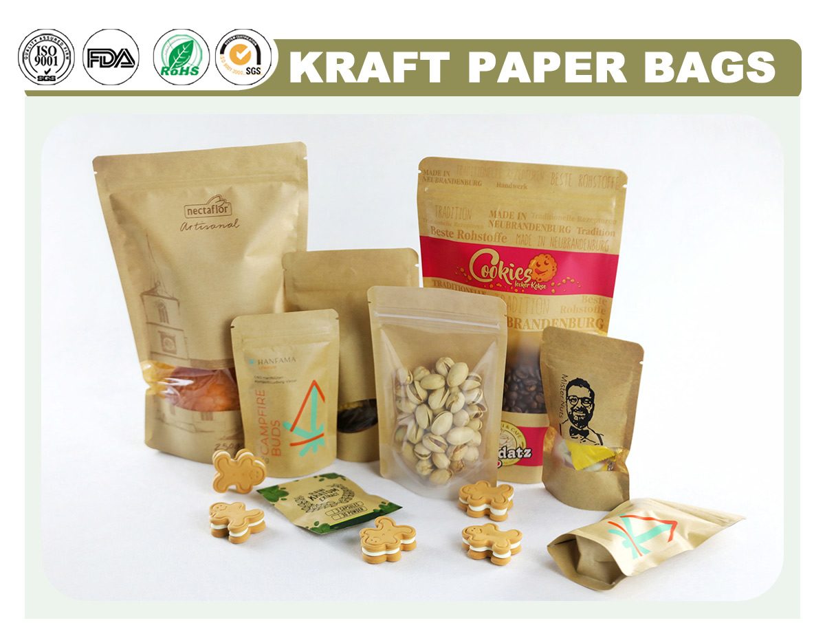 Custom Wholesale Kraft Pouch with Window