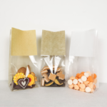 Kraft Paper Bags with Block Bottom and Clear Window for Packing Gifts