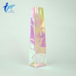 Custom Size & Volume Iridescent Film Block Bottom Bag with Paper Card Insert