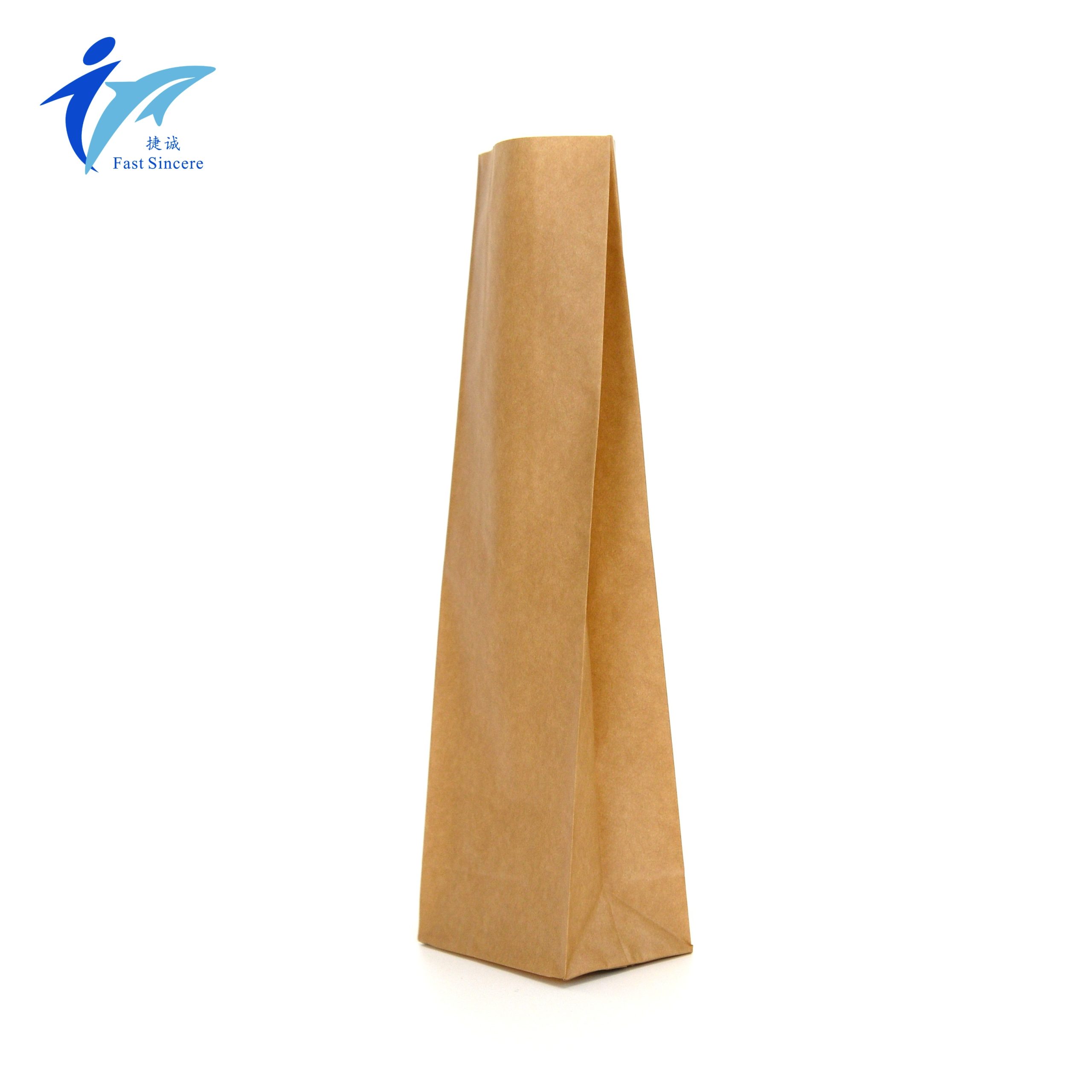 Custom Kraft Style Printing Heat Sealed Flat Base Block Bottom Pouches